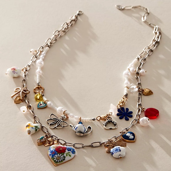 Free People Jewelry - Free People Maxamillion Charm Necklace in Coquette Candy | NWT